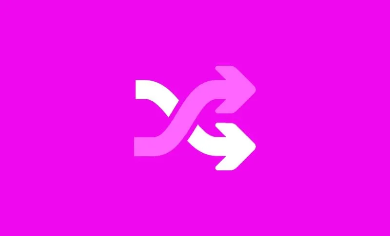Icon of two crossing shuffle arrows