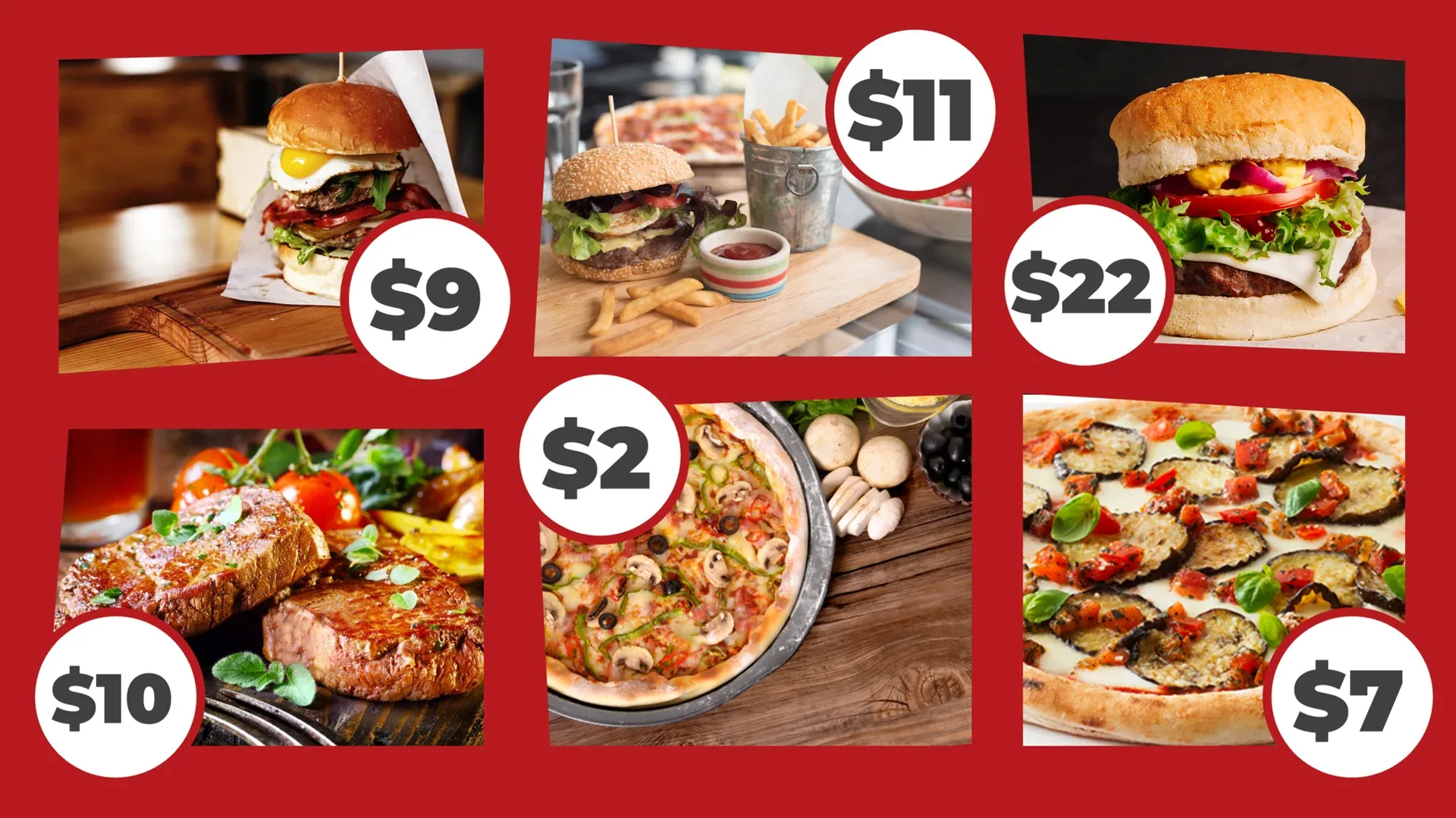 Sketchy Food: digital signage template for food