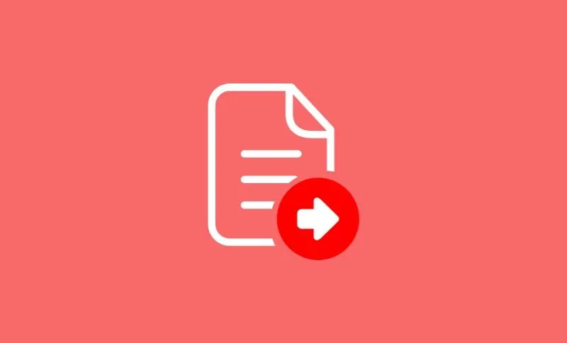 Icon of a document with an arrow