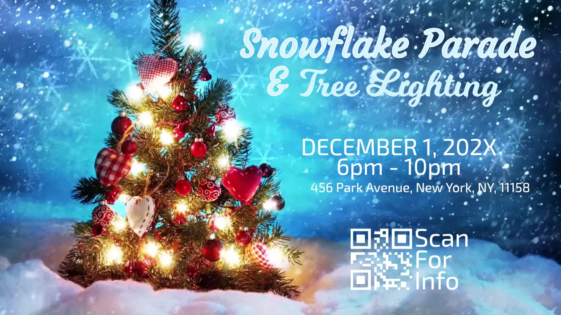 Snowflake Parade: digital signage template for events