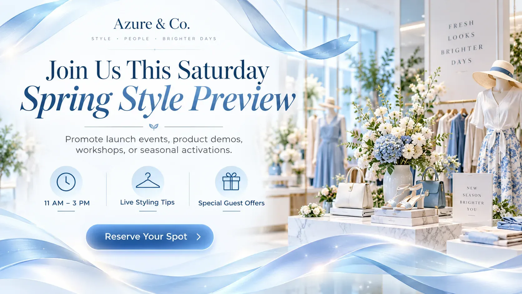 Spring Style Preview: digital signage template for retail