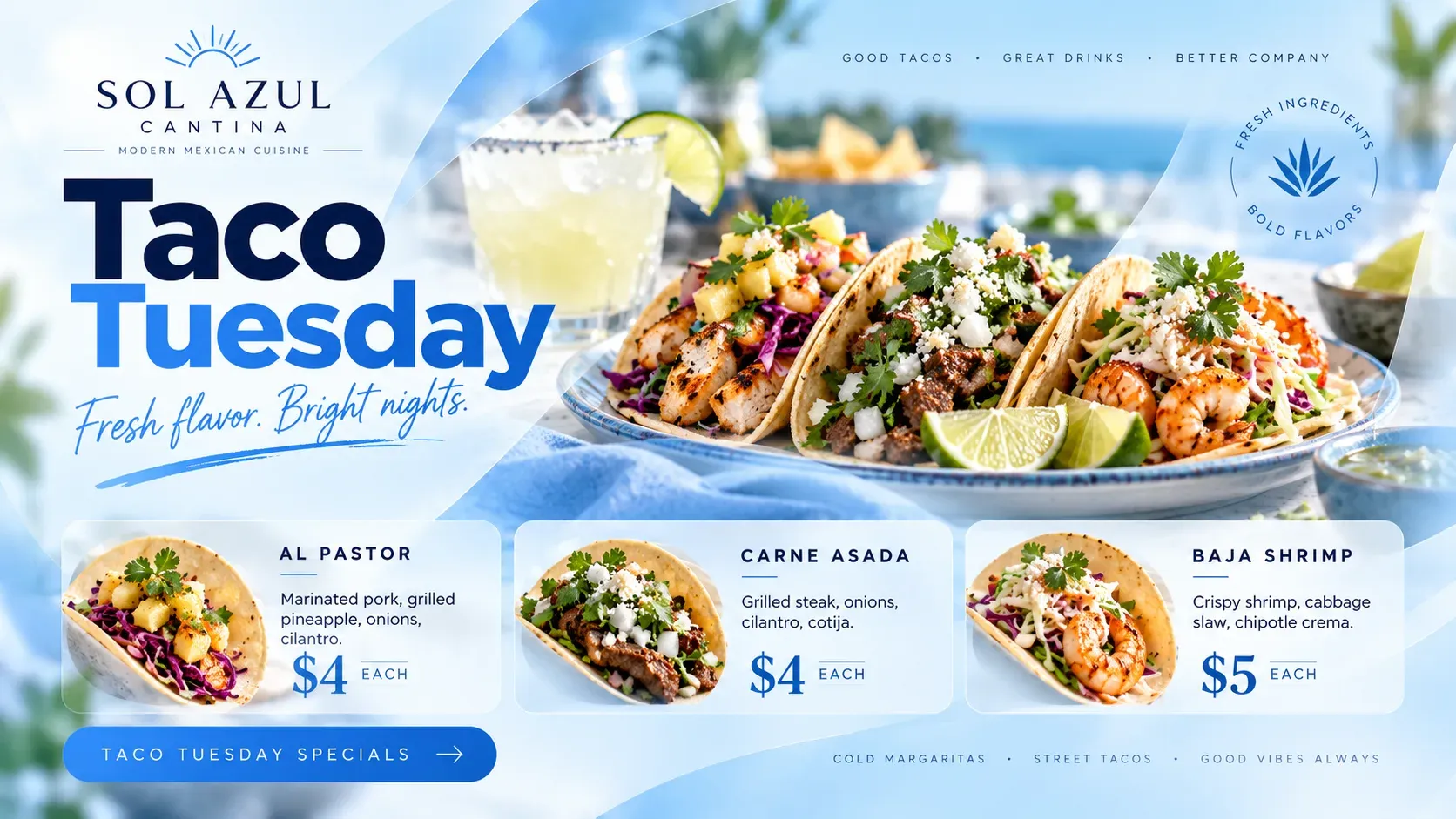 Taco Tuesday: digital signage template for food