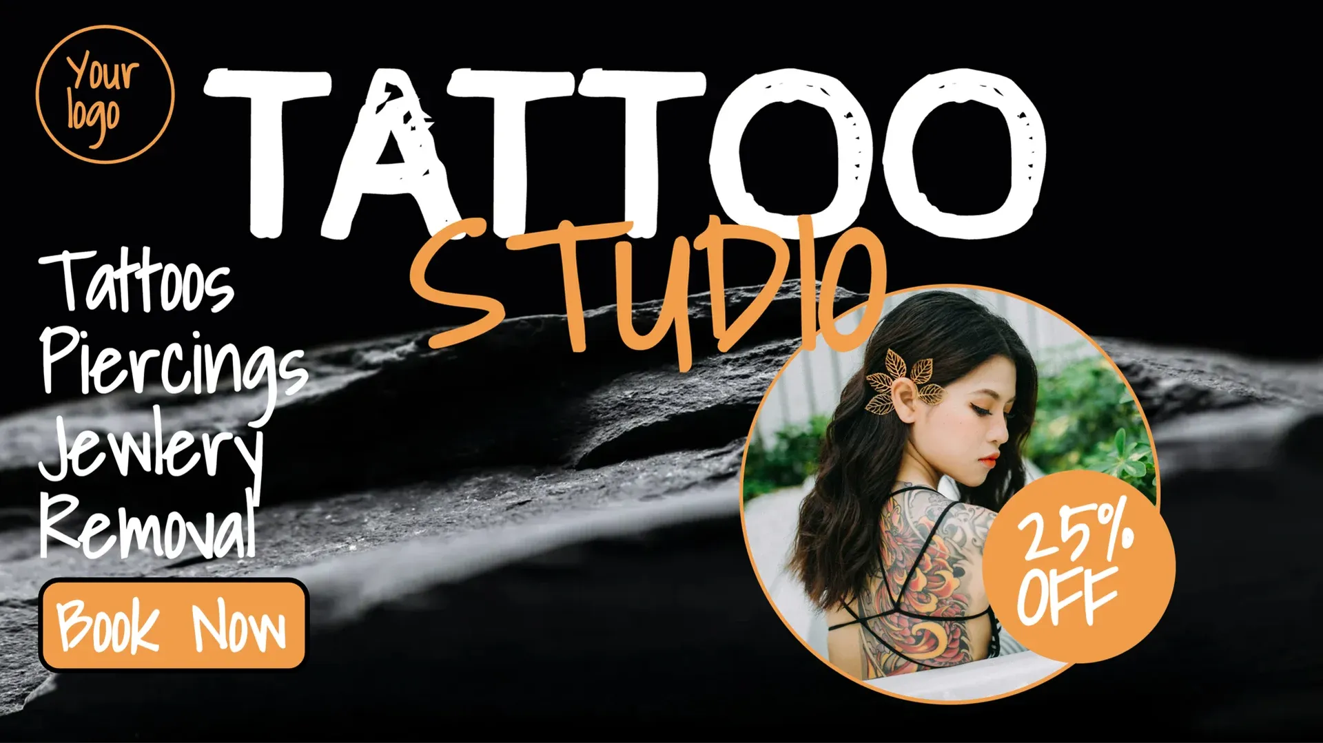 Tattoo Studio: digital signage template for beauty