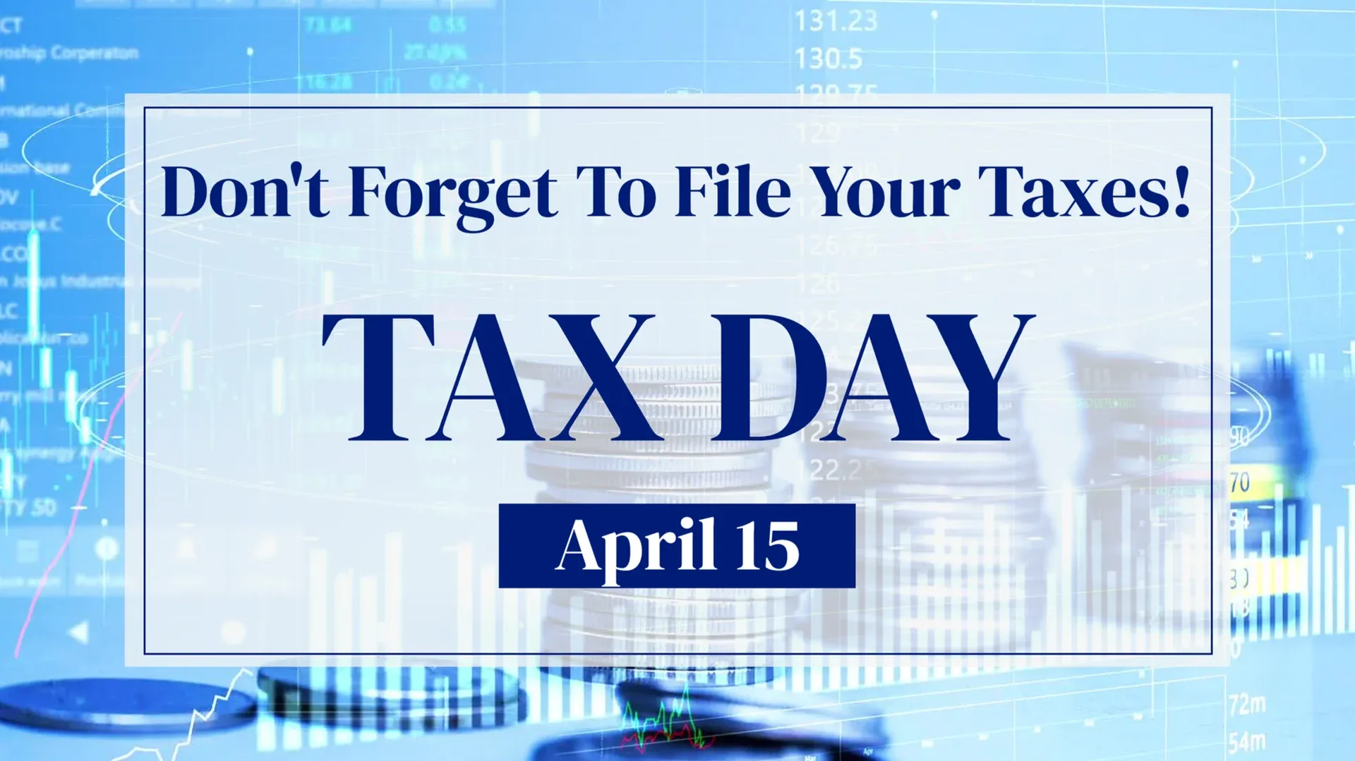 Tax Day: digital signage template for financial