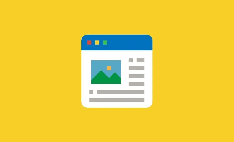 Icon of a page layout with a picture and text