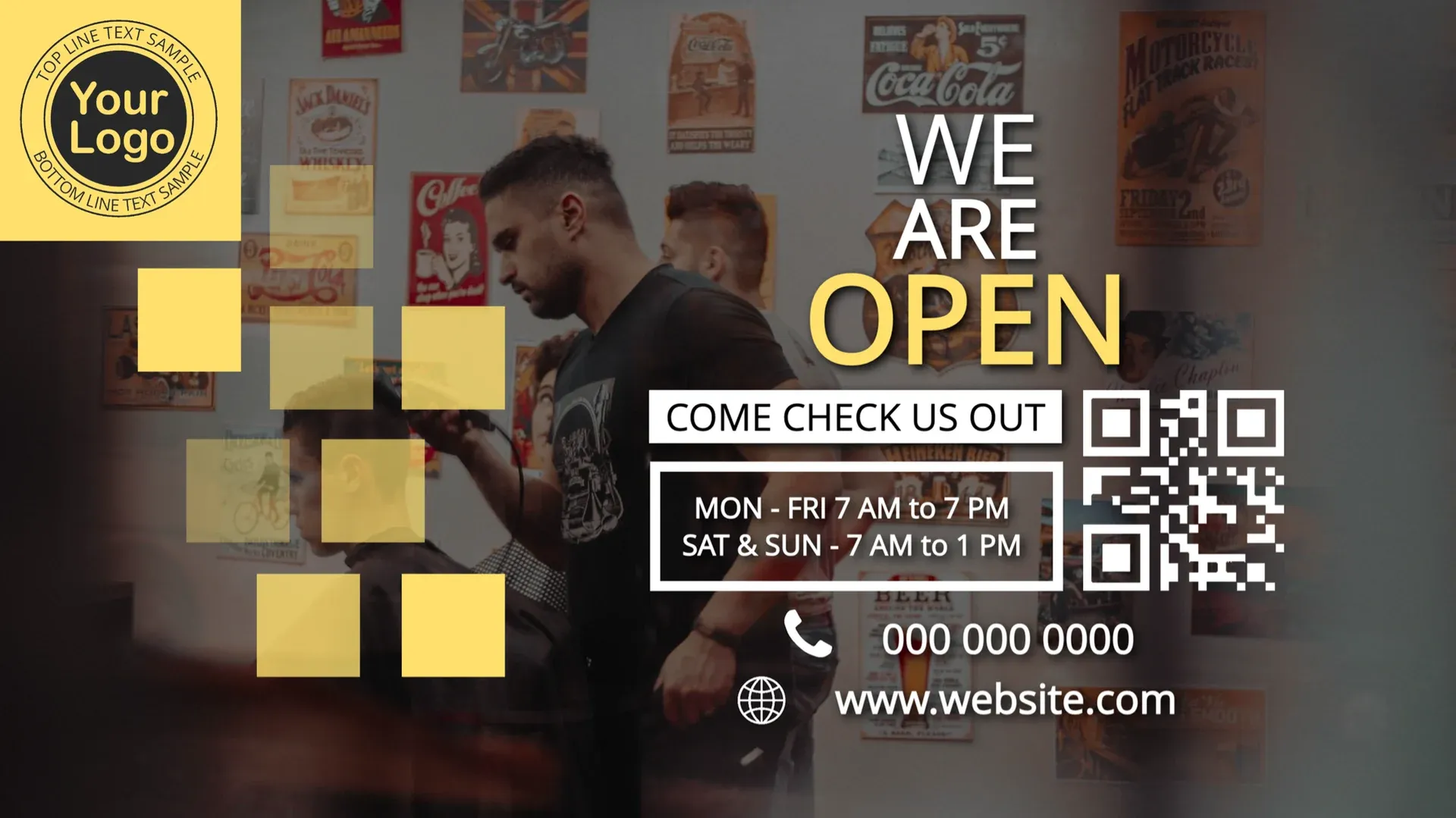 The Barber Shop: digital signage template for beauty