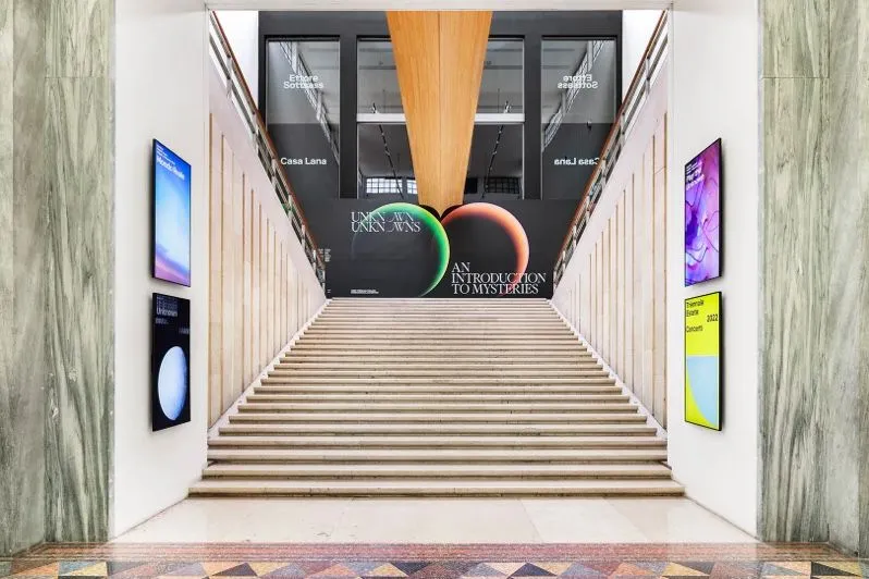 Wayfinder screens at the Triennale di Milano exhibition