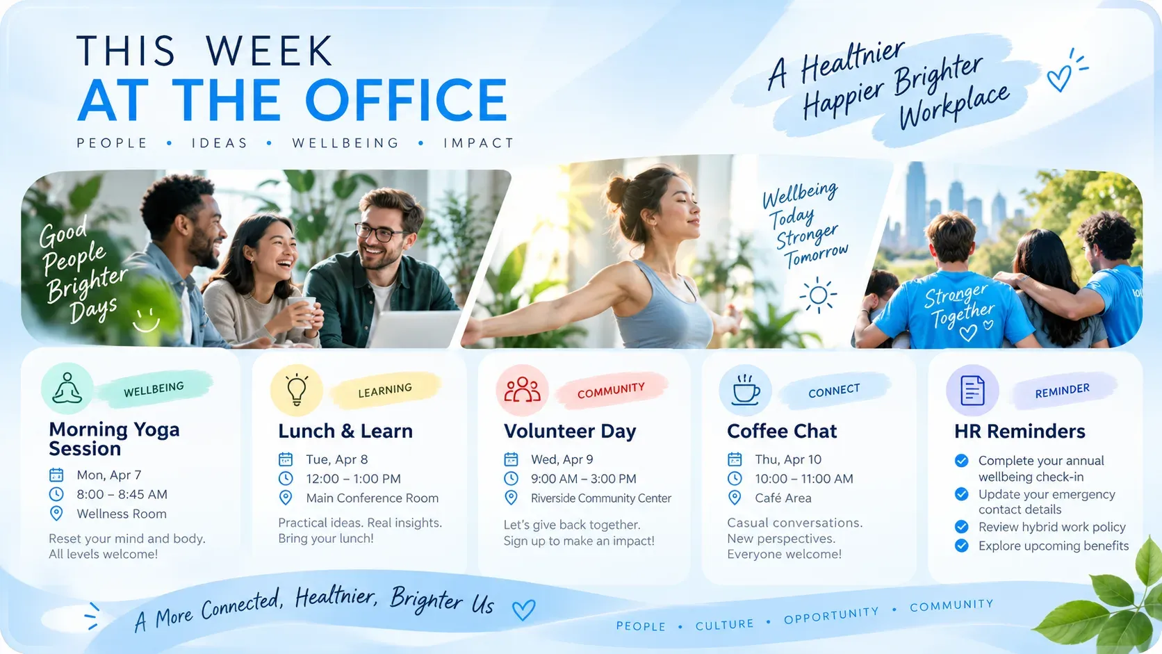 This Week at the Office: digital signage template for business
