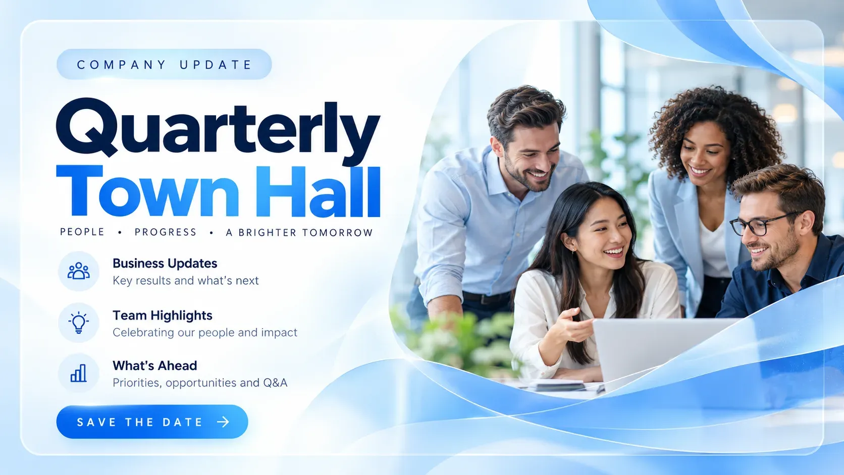 Town Hall: digital signage template for business