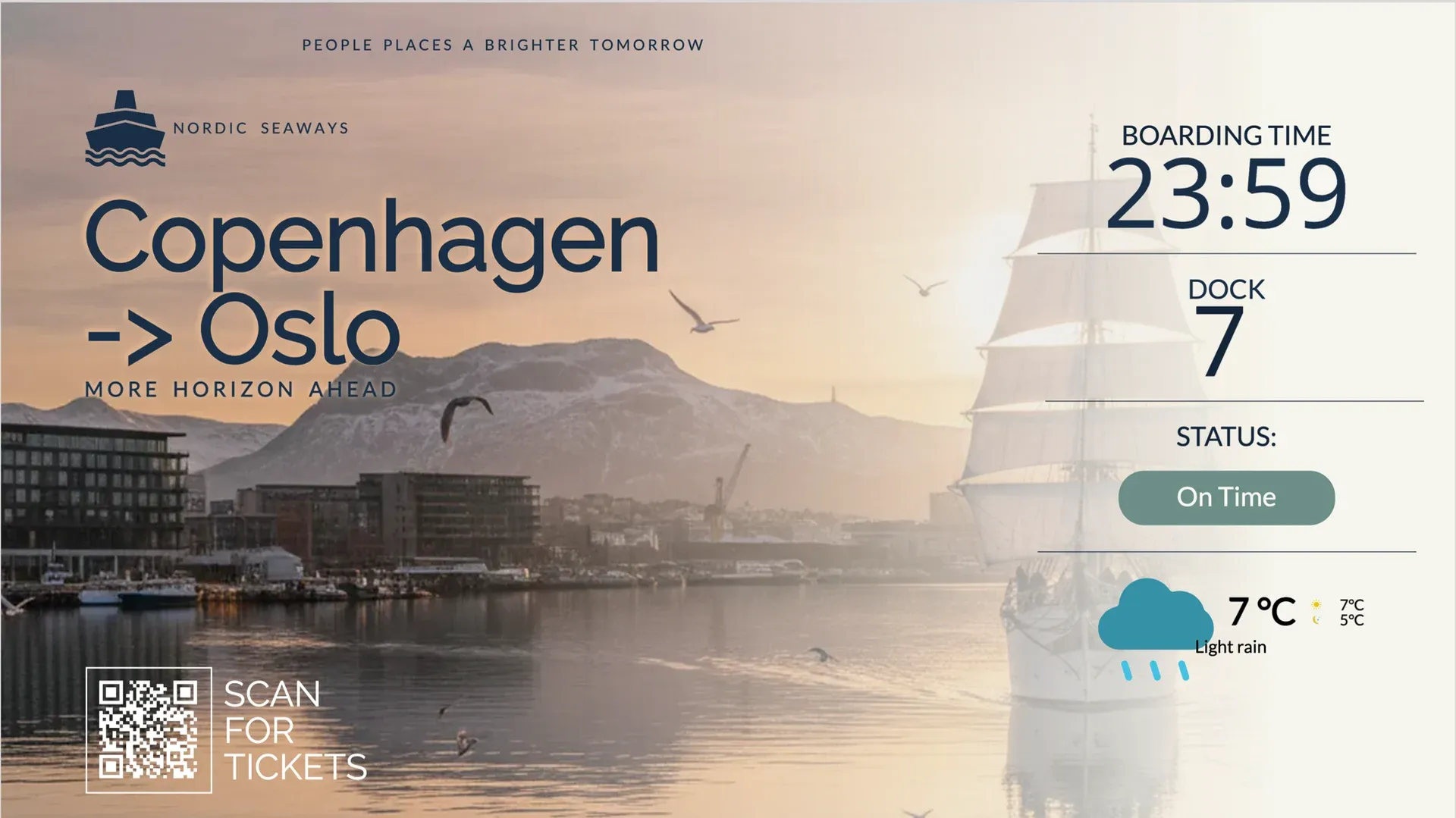 Travel Further Together: digital signage template for transport
