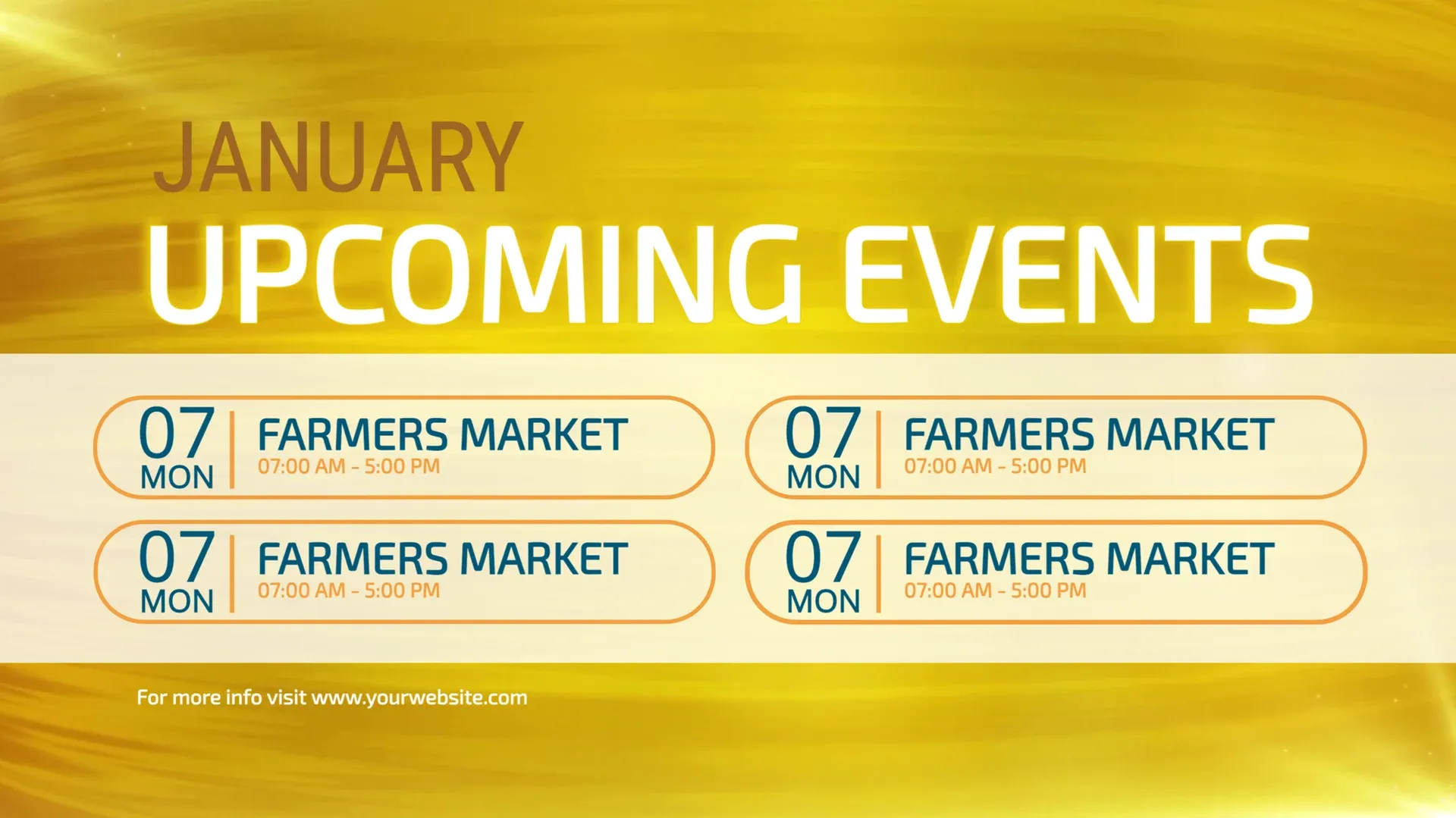 Upcoming Event: digital signage template for events