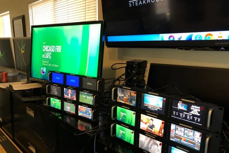 Control room at Viejas Casino & Resort running Play Digital Signage