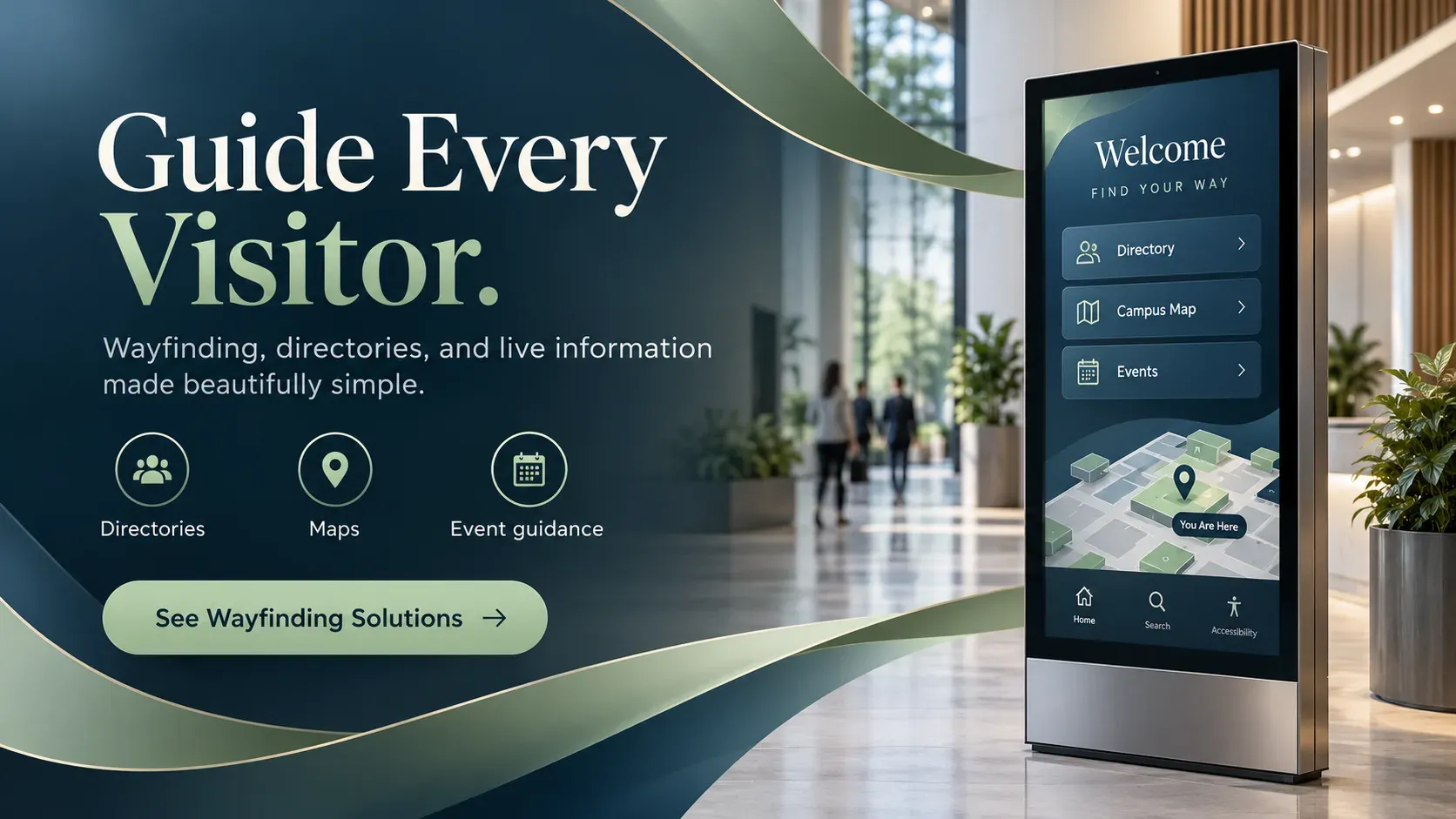 Wayfinder: digital signage template for advertising