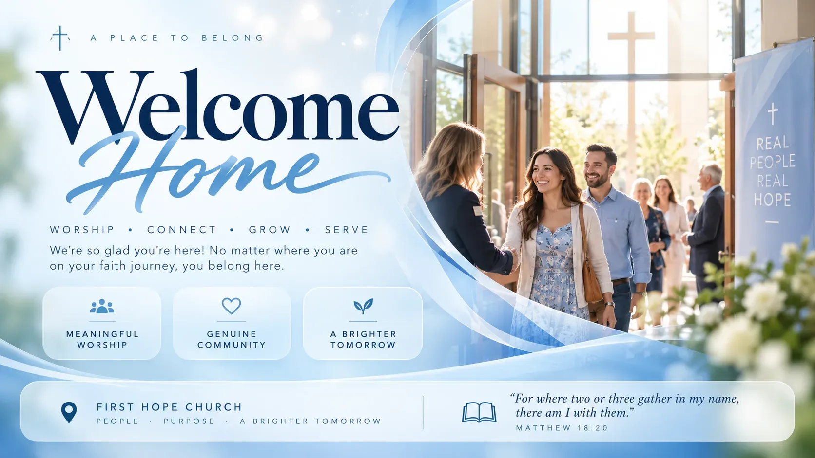 Welcome Home: digital signage template for church