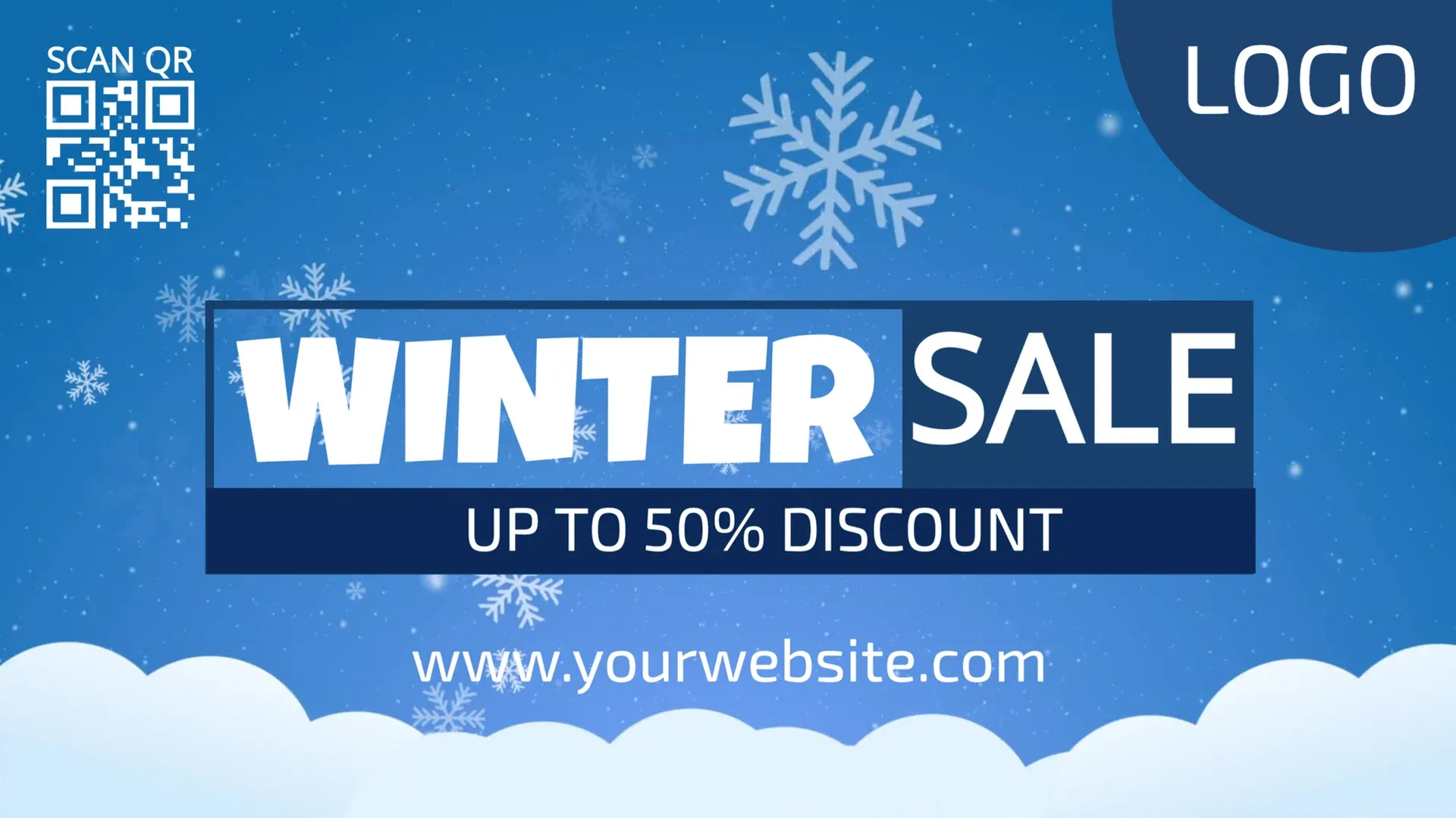 Winter Sale: digital signage template for events