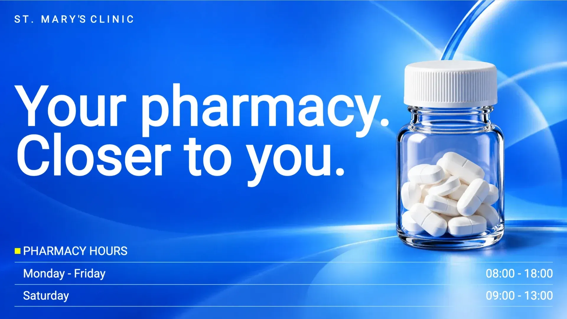 Your Pharmacy: digital signage template for health