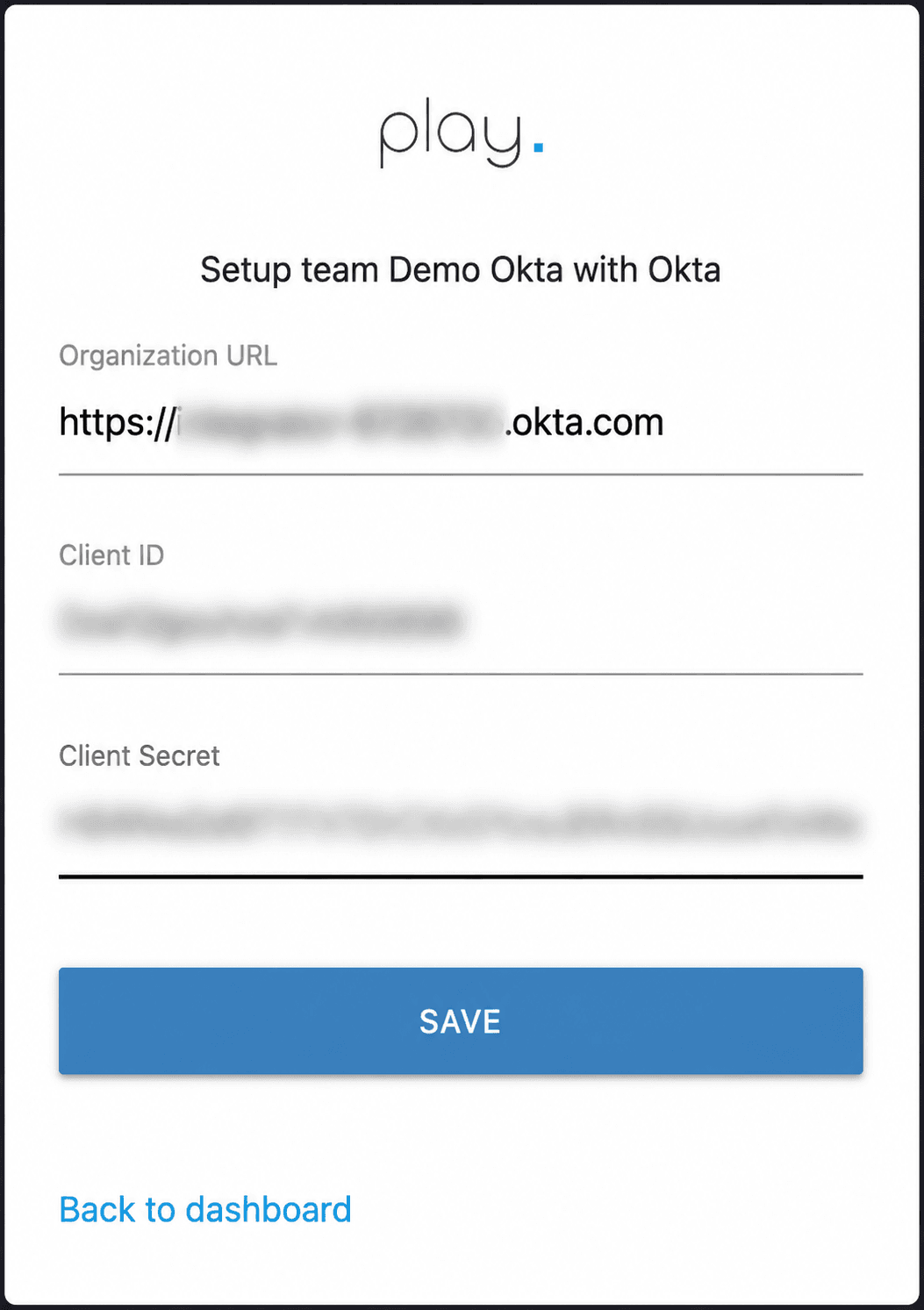 Enter okta credentials