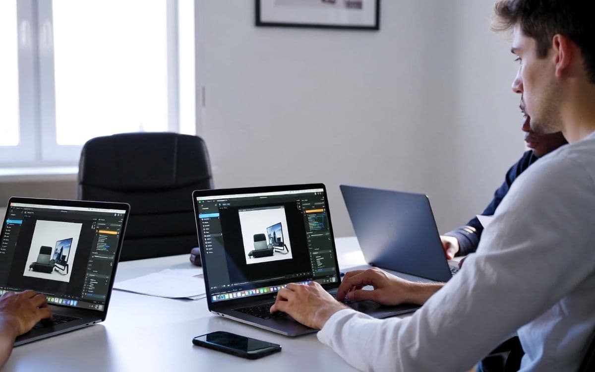 Image for digital signage on a laptop