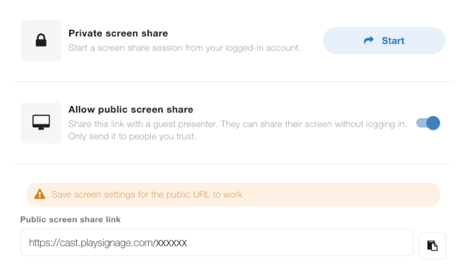 Digital Signage Screen Share