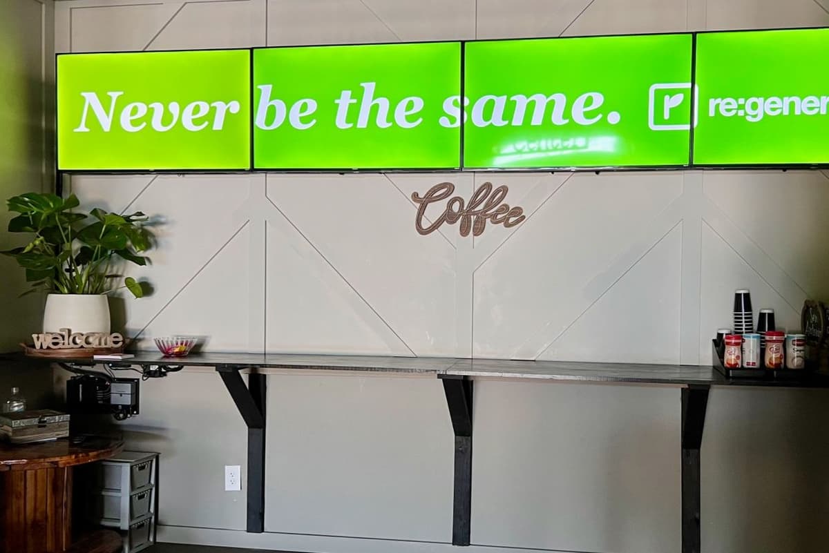 LED Wall in Coffee Area at Stonewater Church