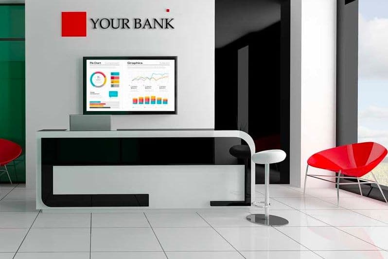 Digital signage at the bank