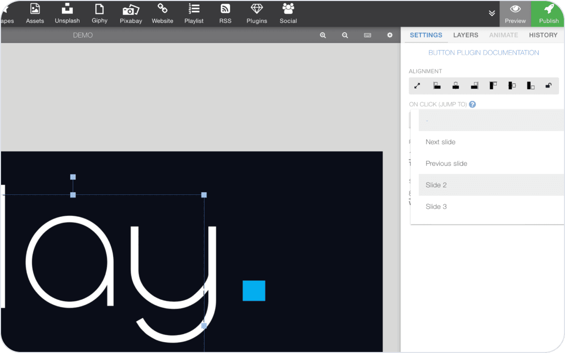 Touch Interactive Feature