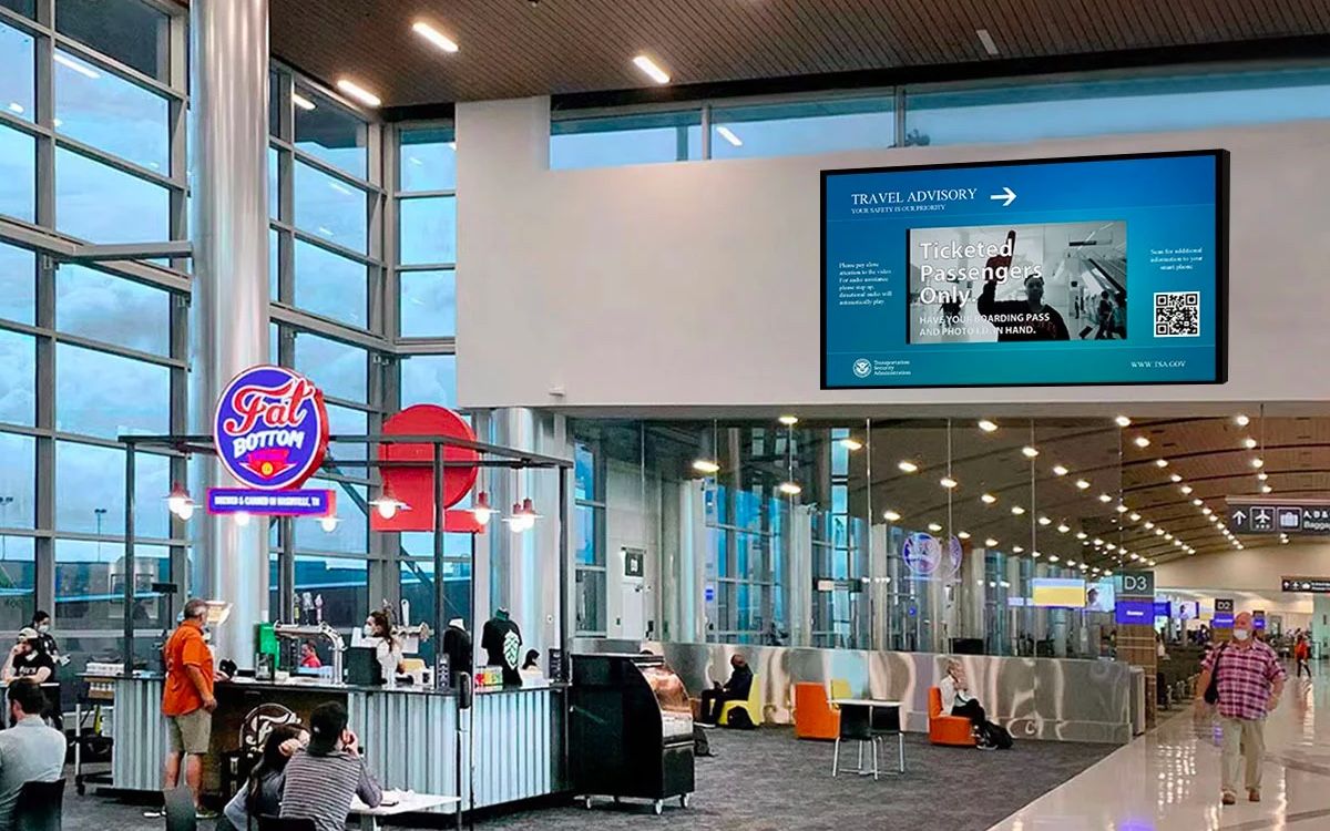 Digital signage at Airport provides real time information and entertainment