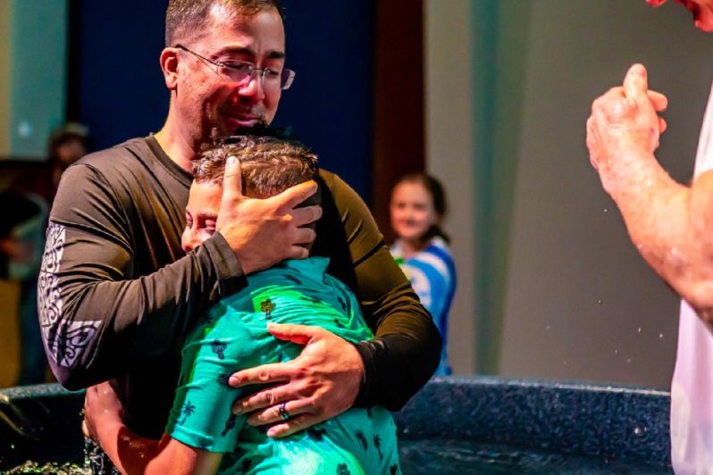 Baptism at Stonewater Church symbolizes a Christian's identification with Jesus, the universal church, and the local church