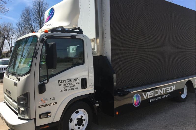 Visiontech LED Digital Displays' new truck featuring a large LED display