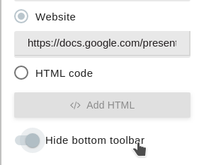Hide toolbar