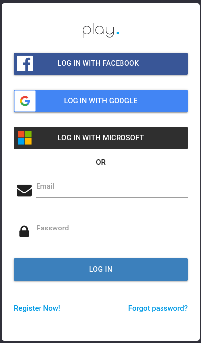 Click Log in with Microsoft