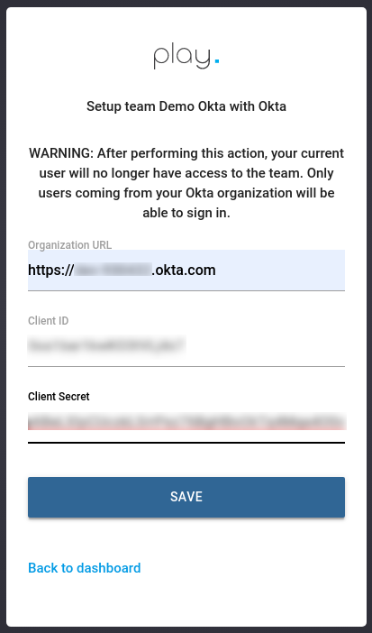 Enter App Credentials