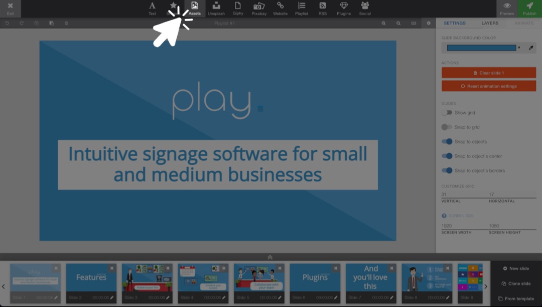 Finding assets for digital signage